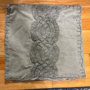 Gray Knit Accent Pillow
